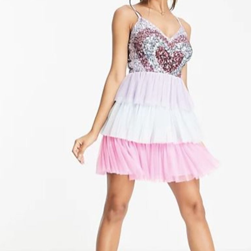 NWT Maya Sequin heart mini dress -- perfect T Swift LOVER era DRESS